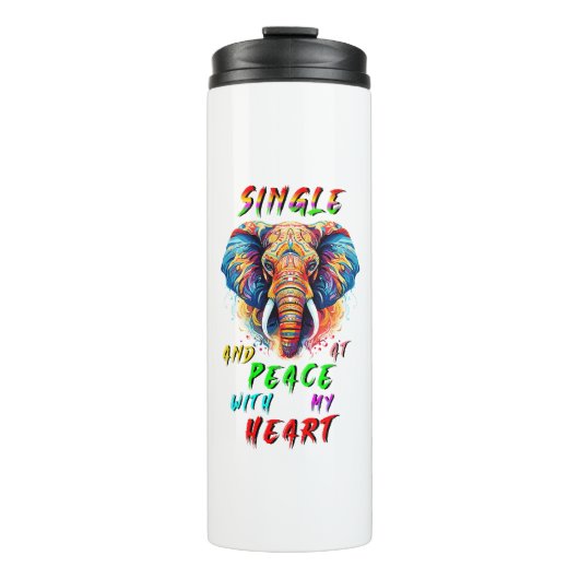Single und Frieden mit meinem Herzen Thermosbecher (Vorderseite)