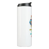 Single und Frieden mit meinem Herzen Thermosbecher (Nach links gedreht)