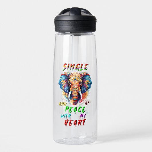 Single und Frieden mit meinem Herzen Trinkflasche (Vorne)