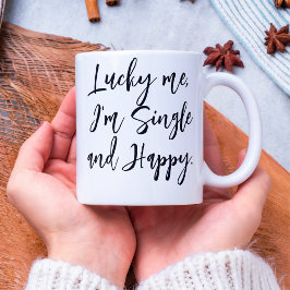 Single und fröhlicher, inspirierender moderner Sti Kaffeetasse