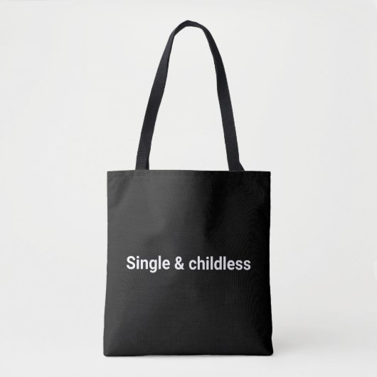 Single und kinderloser, lustiger Sonderschwarz Tasche (Vorderseite)