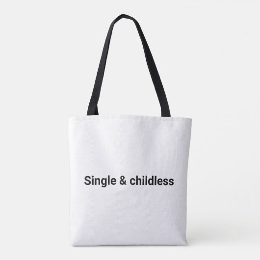 Single und kindloser, lustiger, eigenständiger Tex Tasche (Rückseite)