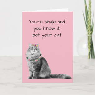 Single Valentinstag Katze Lover Funny Karte