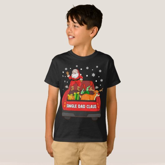 Single Vater Claus Red Truck Santa Reindeer Elf Ch T-Shirt (Vorne ganz)