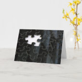 Single Vermisste Puzzle-Stück Monochrome Fotografi Karte (Gelbe Blume)