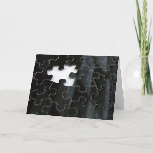 Single Vermisste Puzzle-Stück Monochrome Fotografi Karte (Vorderseite)