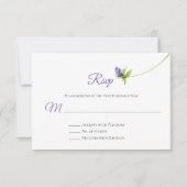 Single Wasserfarbe Lila Blossom Grün Blätter UAWG RSVP Karte (Vorderseite)