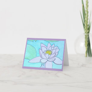 Single Wasserlilie Blank Grußkarte