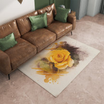 Single Watercolor Gelbe Rose Ruine