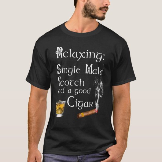 Single Whiskey Cigar für Männer T-Shirt (Vorderseite)