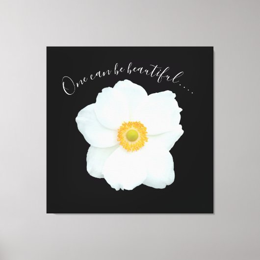 Single White Blume One kann ein schönes Gedicht se Leinwanddruck (Vorderseite)