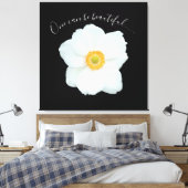 Single White Blume One kann ein schönes Gedicht se Leinwanddruck (Insitu (Schlafzimmer))