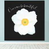 Single White Blume One kann ein schönes Gedicht se Leinwanddruck (Insitu (Holzboden))