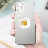 Single White Daisy Aufkleber (Telefon)