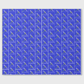 Single White Daisy Blume Foto auf den Blue Squares Geschenkpapier (Flach)