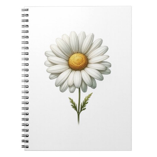Single White Daisy Blume Herb Journal Notizblock (Vorderseite)