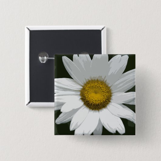 Single White Daisy Button (Vorne & Hinten)