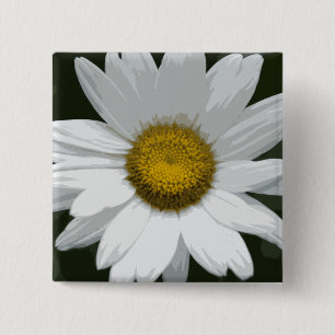 Single White Daisy Button
