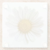 Single White Daisy Glass Untersetzer (Rückseite)