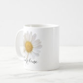 Single White Daisy mit Individuelle Name Kaffeetasse (Vorderseite Links)