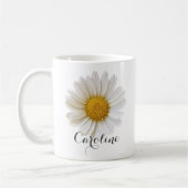 Single White Daisy mit Individuelle Name Kaffeetasse (Links)