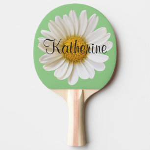 Single White Daisy mit Individuelle Name Sage Gree Tischtennis Schläger