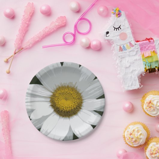 Single White Daisy Pappteller (Party)