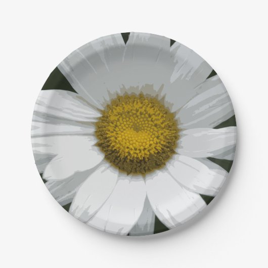 Single White Daisy Pappteller (Vorderseite)