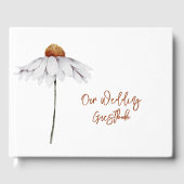 Single White Daisy Wedding Gästebuch (Vorderseite)
