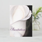 Single White Rose_ Einladung (Stehend Vorderseite)