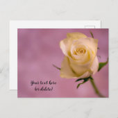 Single White Rose Postcard Postkarte (Vorne/Hinten)