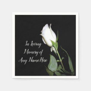 Single White Rose Serviette