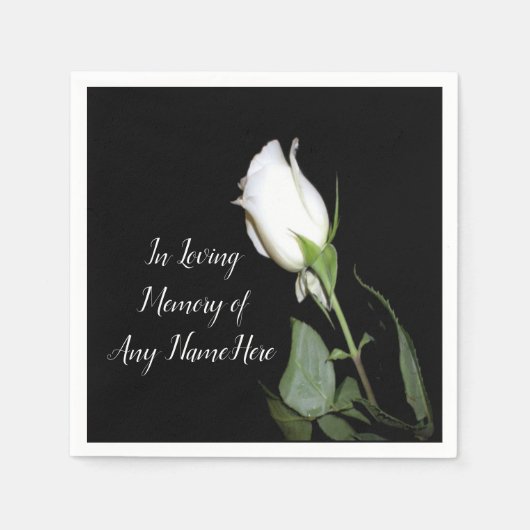 Single White Rose Serviette (Vorderseite)