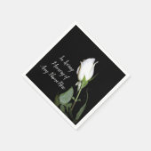 Single White Rose Serviette (Ecke)