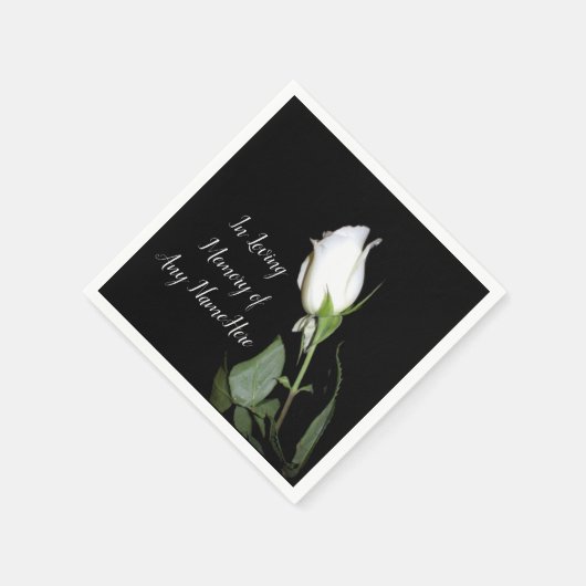 Single White Rose Serviette (Ecke)