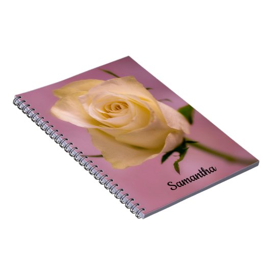 Single White Rose Spiral Notebook Notizblock (Rechte Seite)