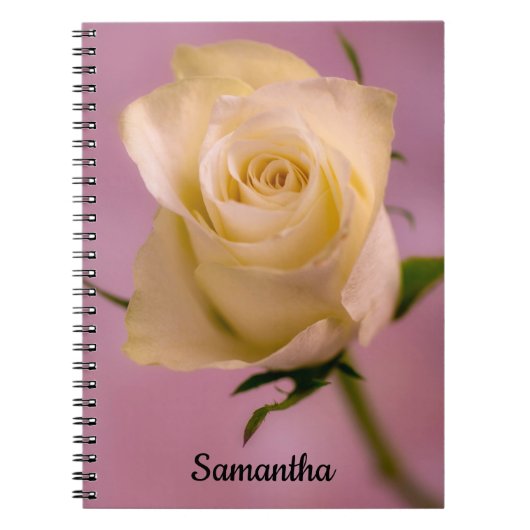 Single White Rose Spiral Notebook Notizblock (Vorderseite)