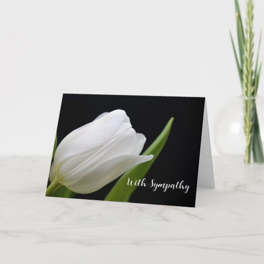 SINGLE WHITE ROSE SYMPATHY CARD DANKESKARTE (Vorderseite)