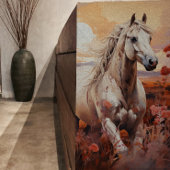 Single White Wild Horse Decoupage Seidenpapier