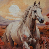 Single White Wild Horse Decoupage Seidenpapier