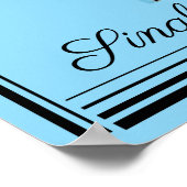 Single Yellow Daffodil Baby Blue Poster (Ecke)