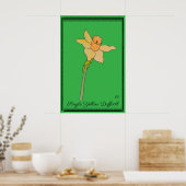 Single Yellow Daffodil Kelly Green Poster (Küche)