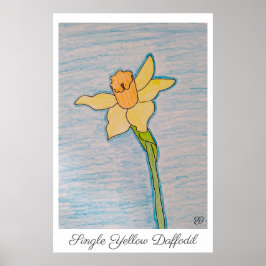 Single Yellow Daffodil Poster