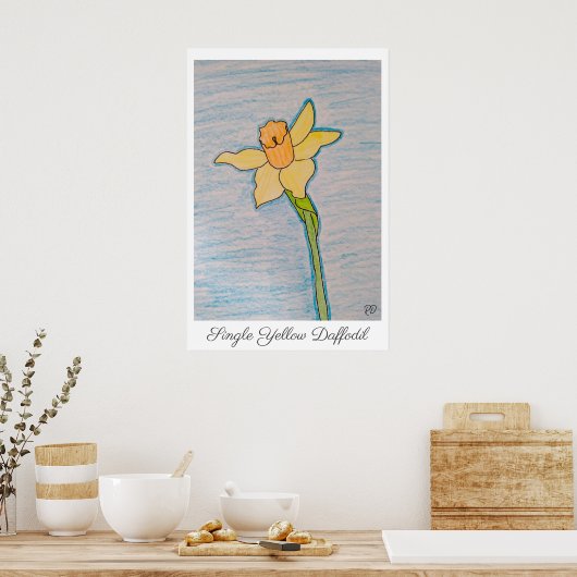Single Yellow Daffodil Poster (Küche)