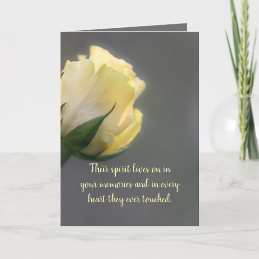 SINGLE YELLOW ROSE SYMPATHY CARD DANKESKARTE (Vorderseite)