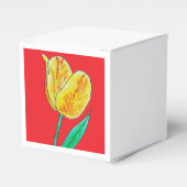 Single Yellow Tulip Red Highlights   Geschenkschachtel (Vorderseite)