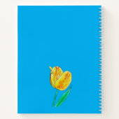 Single Yellow Tulip Red Highlights Spiral Notebook Notizblock (Rückseite)