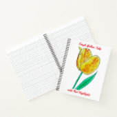 Single Yellow Tulip Red Highlights Spiral Notebook Notizblock (Innenseite)