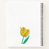Single Yellow Tulip Red Highlights Spiral Notebook Notizblock (Rückseite)