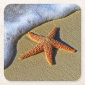 SingleStarfish auf Strand Rechteckiger Pappuntersetzer (Vorderseite)